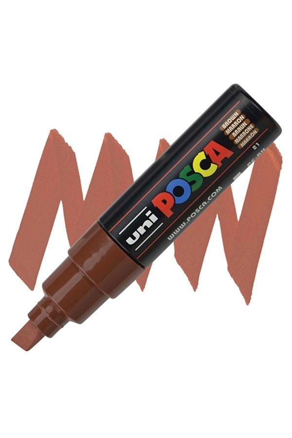Uni-Posca Pc-8k Painting Marker 8 Mm Chisel Tip Brown 1