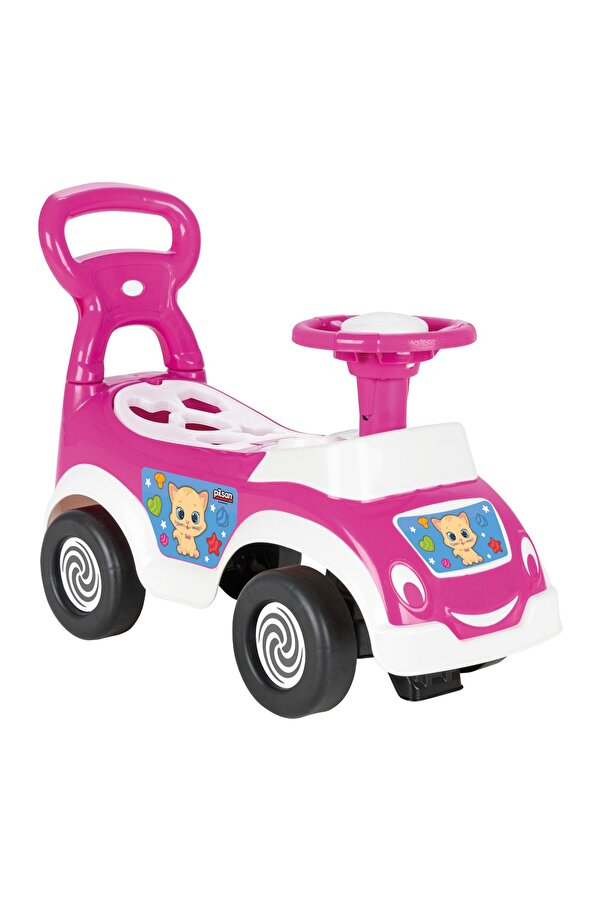 PİLSAN Pembe Ilk Arabam Bebek, Çocuk Ilk Adım Yürüme Arkadaşım Yürüteç Oyuncak Bultak Küp Ilk Bisiklet