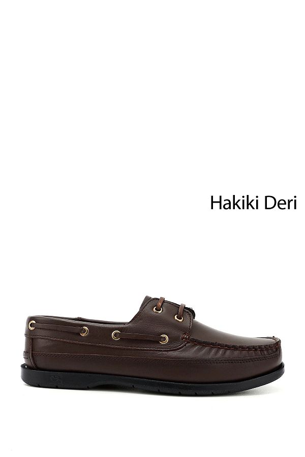GÖNDERİ(R)-Men's Brown Antique Lace-Up Rubber Sole Genuine Leather Shoes 1