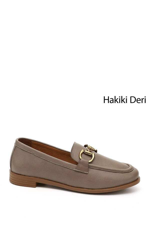 GÖNDERİ(R)-Women / Girls Mink Buckle Genuine Leather Loafer Shoes 1