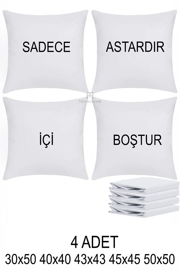 TeksNil Home-4 Pieces Zippered Throw Pillow Inner Lining 5 Sizes Throw Pillow Inner Pillow Case Lining Milt 1