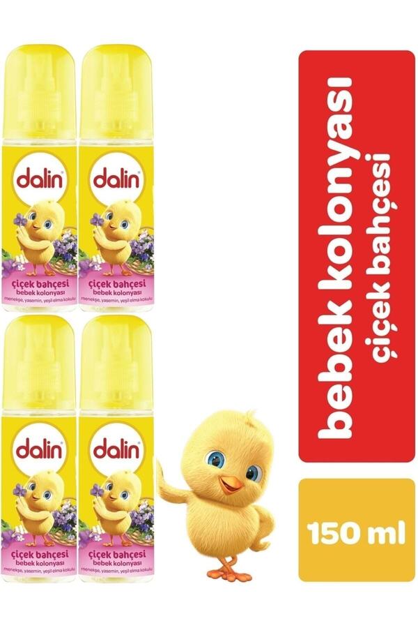 Dalin Bebek Kolonyası 150ml Çiçek Bahçesi (menekşe-yasmin-yeşil Elma Kokulu) (4 Lü Set)