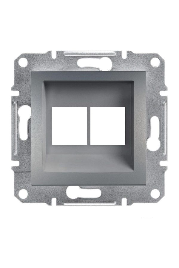 Schneider Electric-Eph4400162-02 Asfora Plus Steel Data Socket Double Blank Rj45 Frameless 1