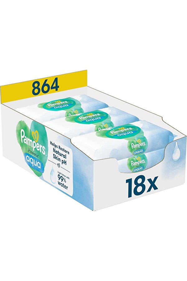 Prima Pampers Aqua Pure Islak Havlu 18 Paket 864 Yaprak