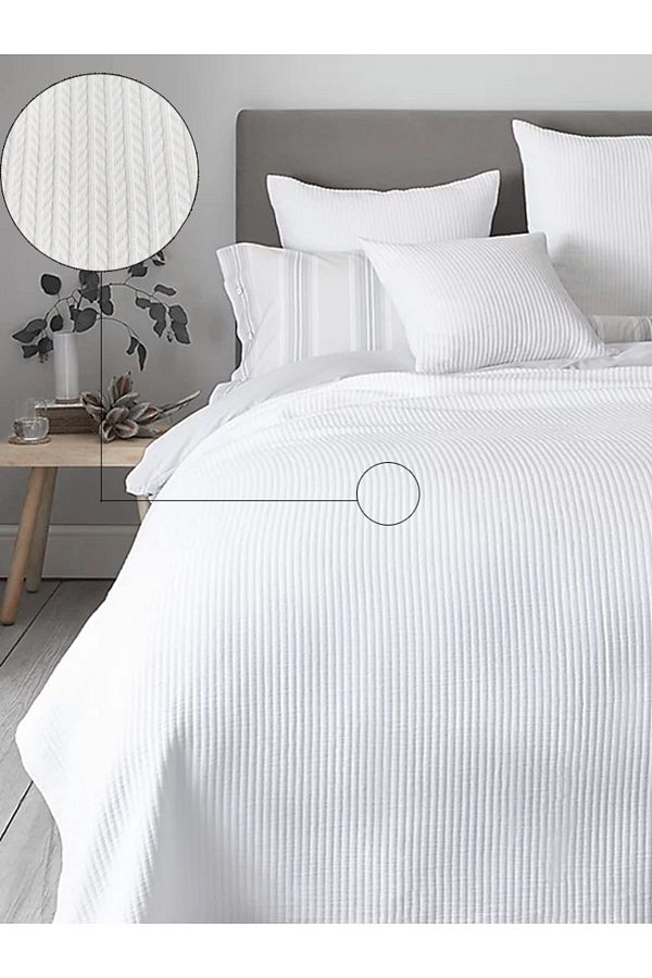 CAQQA-Premium White Double Pique - 100% βαμβάκι, πλεκτό νήμα δαχτυλιδιού με σχέδια 1