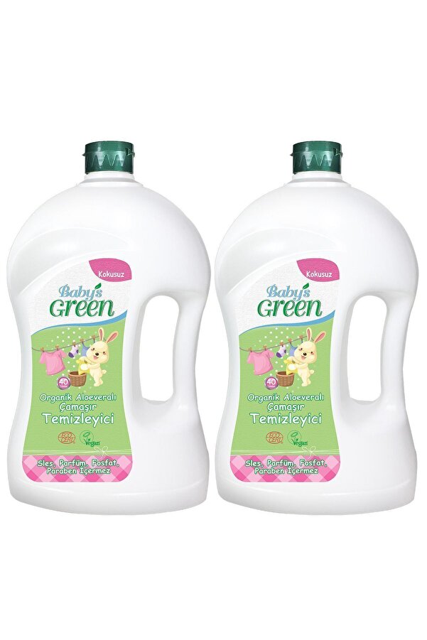 Baby's Green 2'li Set-organik Aloe Veralı Bebek Çamaşır Temizleyici - Kokusuz ( 1500 ml X 2 Adet )