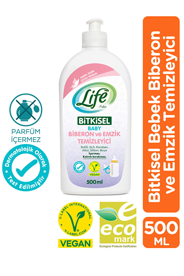 Life By Fakir Bitkisel Bebek Biberon Ve Emzik Temizleyici-parfümsüz, Doğal Içerik, Kalıntı Bırakmaz, Sabun Içerir.
