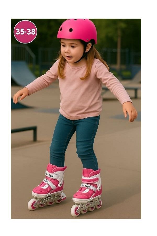 NUNU-Adjustable-Lighted-One Row and Double Row Useable Skating 35-38 Number 1