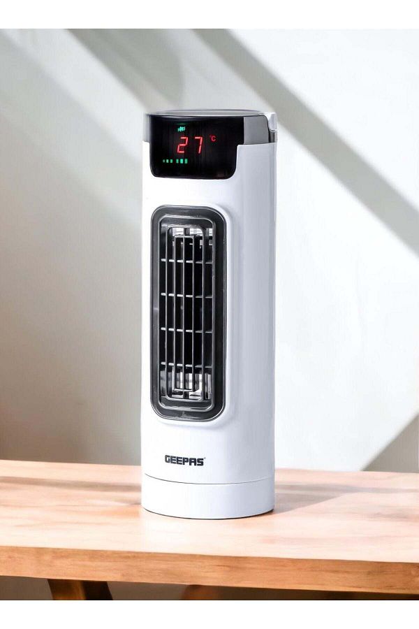 Geepas-Mini Tower Fan with Remote Control – 3-Speed Settings, Oscillation, Timer, Soft Wind Cross Flow De 1