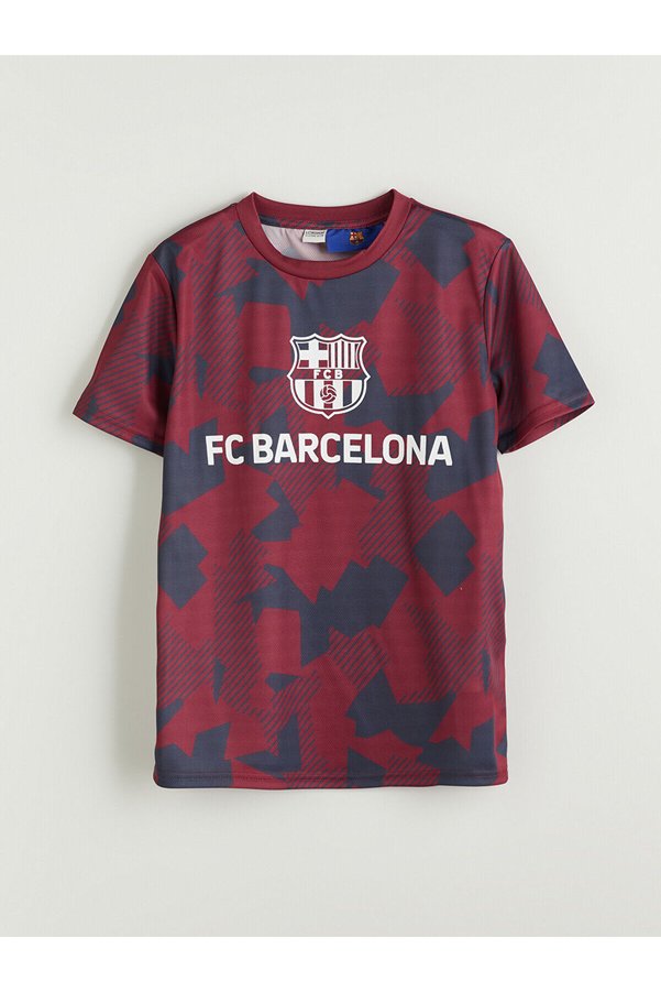 LC Waikiki Özmarka New Season Crew Neck Barcelona Printed Boys' T-Shirt