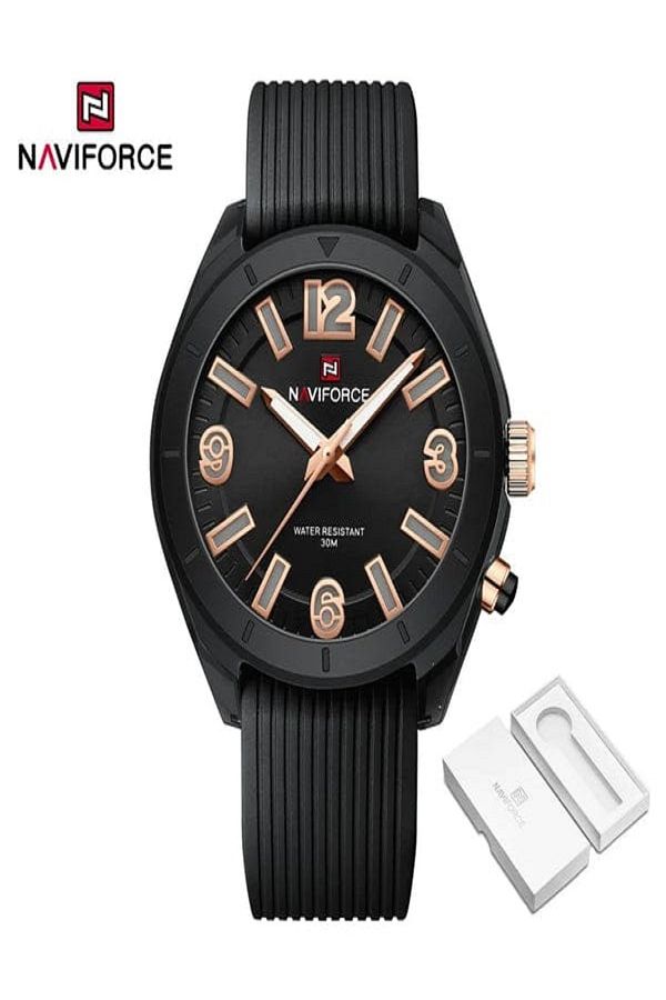 Naviforce-Naviforce is an attractive watch with multiple shapes and a silicone strap. Shine on your wrist and attract those around you. 1