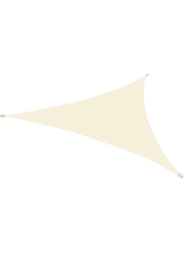 zola-Waterproof tarpaulin/sunblind,triangular, cream, with hooks, density 180 g/m², size 4x4x4m 1