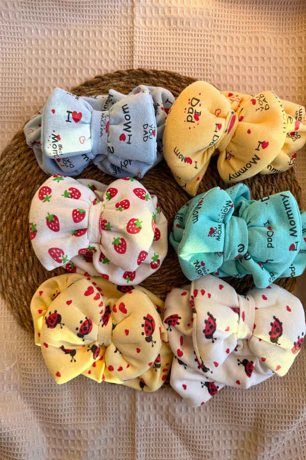 MASENKIDS-Baby Bone Bandana Double Layer Bow Set of 6 1