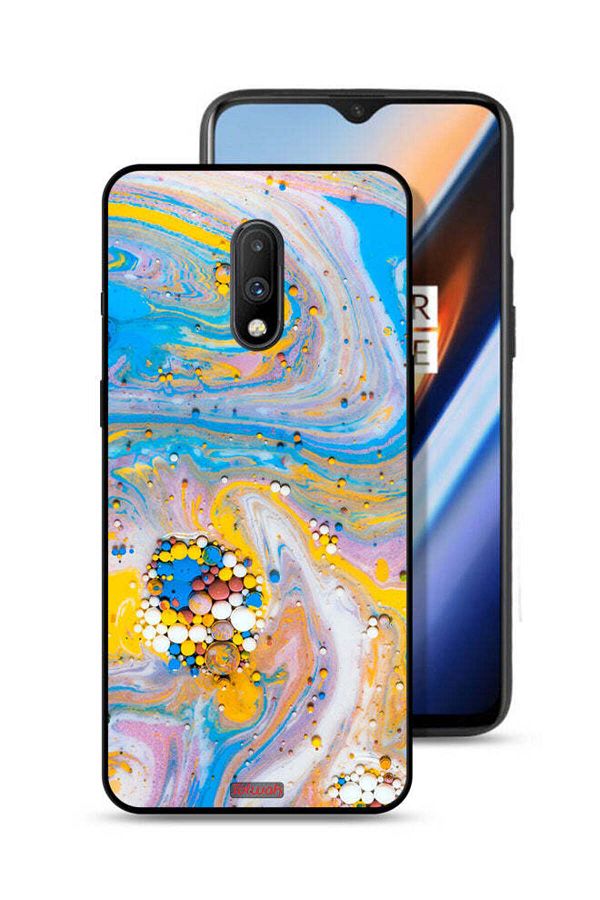 Tolwak-غطاء حماية لهاتف OnePlus 7 بتصميم أحجار كريمة ملونة تجريدية 1