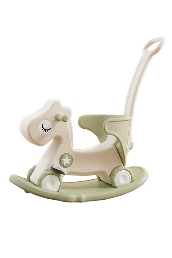 FULLJOY-Rocking Horse with Backrest for Toddlers with Detachable Balance Board and Footrest 3 in 1 1