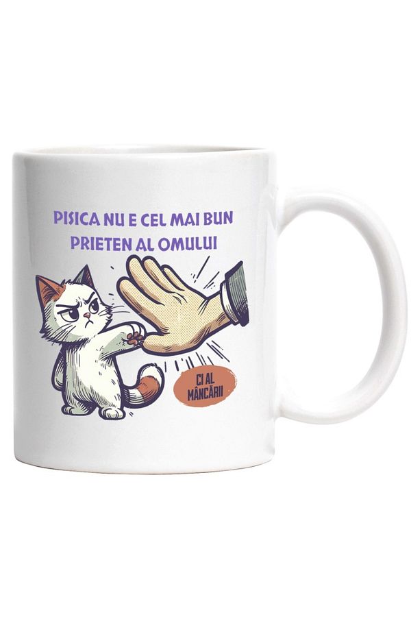INOVATIX-Personalized white mug, CAT clapping with a man, CAT, INOVATIX®. 330ml 1