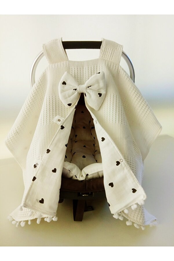 Wenaris % 100 pamuk muslin Puset Örtüsü ve puset minderi 2 parça ( Puset Çarşafı dahil değildir )