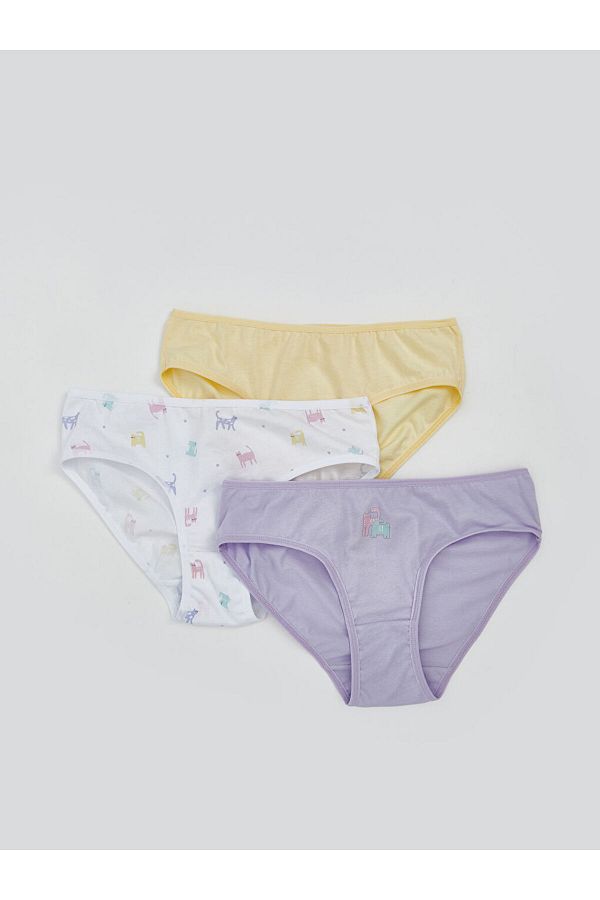 LC Waikiki-Sparkling Selections from Shining Store |   White Printed Girl's Panties 3-Piece 1