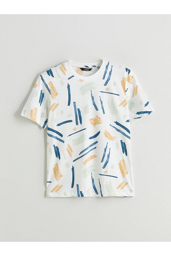 LC Waikiki-New Season Crew Neck Printed Combed Cotton Men's T-Shirt - S5Qb27Z8 1