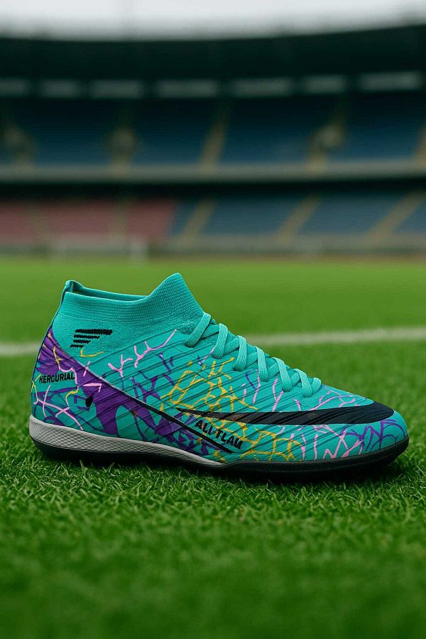 IN-STEP-Lightweight Astroturf Field Shoes with Socks Colorful Patterned Non-Slip Soles 1