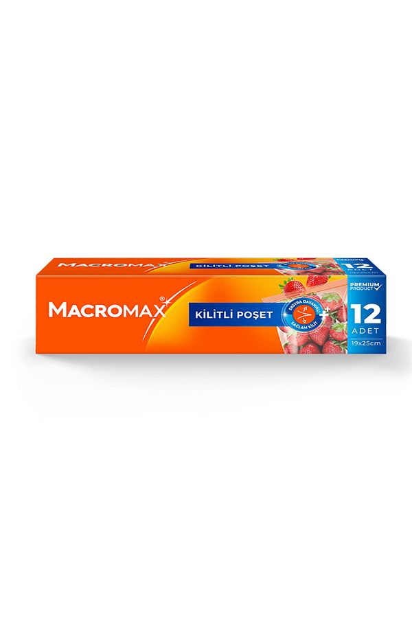 MACROMAX-Ziplock Ziplock Bag 12 Pieces (20X25 cm), Open and Close Practical Storage Bag Multiple Times 1