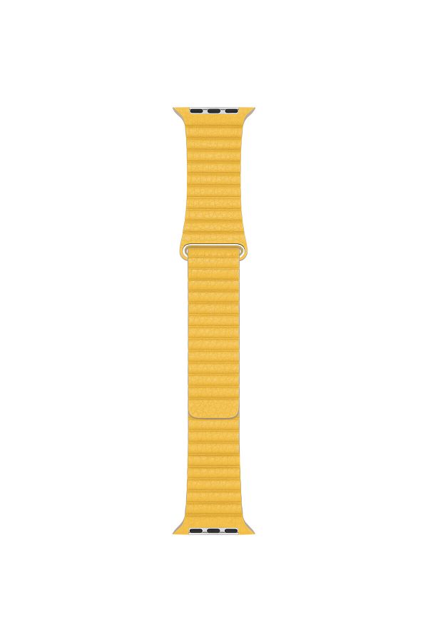 THD-Lemon Yellow Leather Loop Strap For Apple Watch 42/44/45 Mm, Universal Size 1