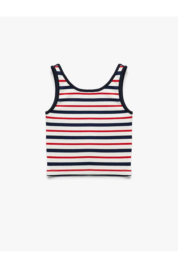 Koton-New Season Striped Ribbed Crew Neck Thick Strap Undershirt 1