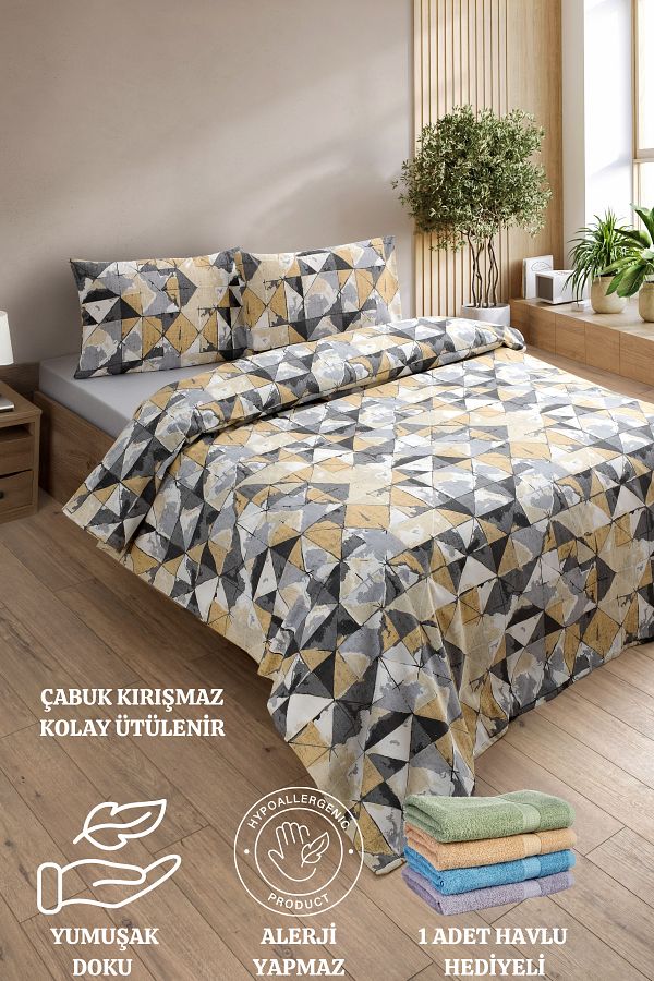 Formeya-Lovely Patterned Single Duvet Cover Set - Single Duvet Cover Set with Elastic Sheet 1