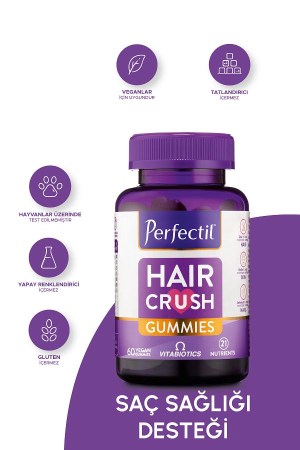 Perfectil 60 Gummies - Vegan Hair Health Vitamin, Ponytail