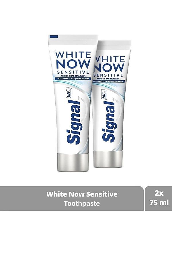 Signal-White Now Toothpaste Sensitive Instant 3 Layers Whiteness 75 Ml X 2 Pieces 1