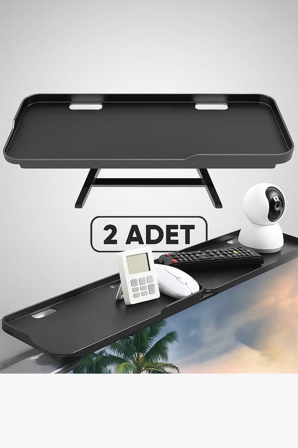 Comprox-Adjustable Monitor Tv Top Shelf Organizer 2Pcs |   Television, Tablet Monitoring Practical Stand 1