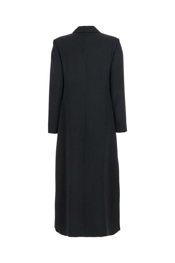 PLAIN-Palton negru „Cady” cu închidere dublă din material textil, pentru femei 1