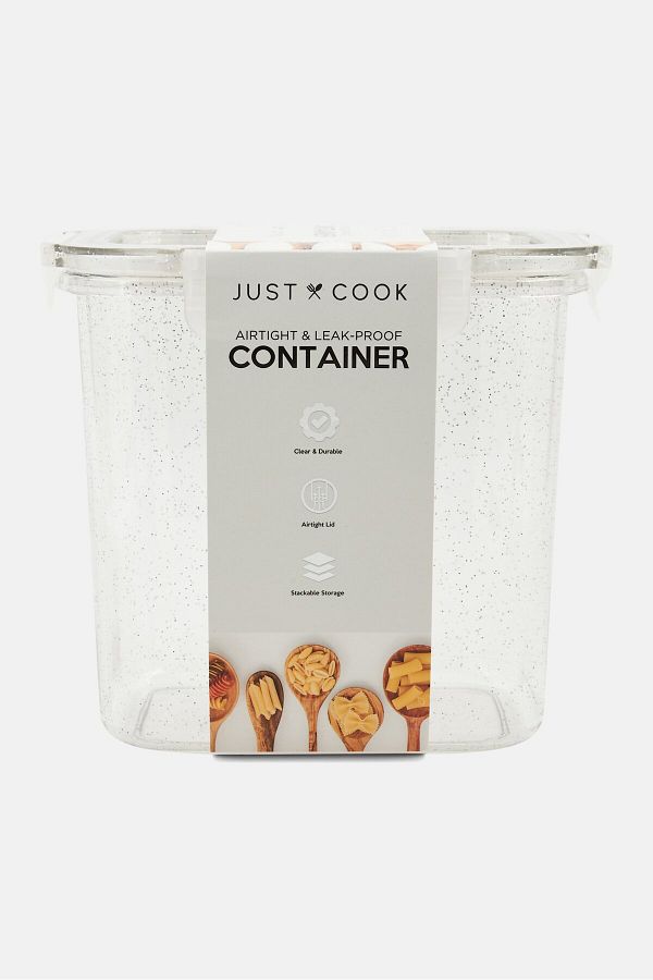 Just Cook-وعاء محكم الإغلاق ومضاد للتسرب سعة 3 لتر، شفاف 1