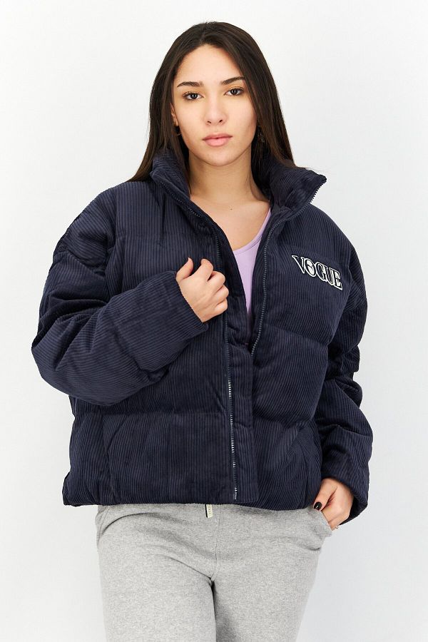 Puma-x Vogue Women Oversized Fit Long Sleeve Training Puffer Jacket, Navy 1
