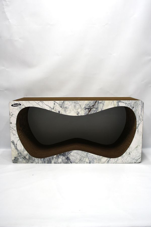 Bestie-Cat Scratching Sofa Cardboard Cat Scratching Horizontal Scratching- Xlarge (68X24X33 cm)- 3D Marble Pattern 1
