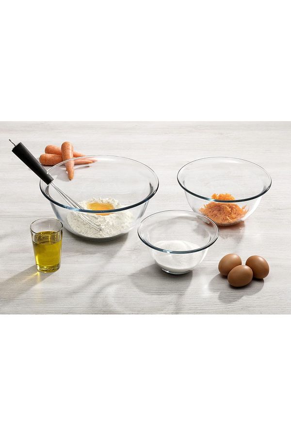 Paşabahçe-Glass Preparation Set, 3 Pyrex and 1 Measuring Cup, 4 Pieces, Transparent 1