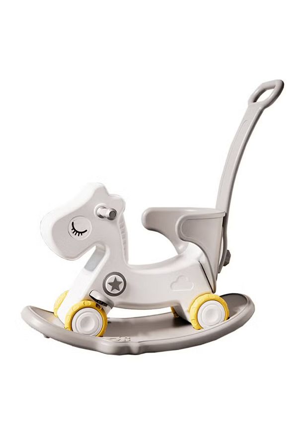 FULLJOY-Rocking Horse with Backrest for Toddlers with Detachable Balance Board and Footrest 3 in 1 1