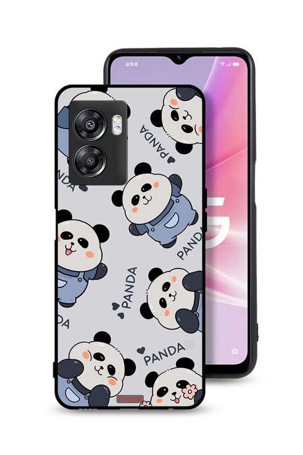 Tolwak-Oppo A57 5G Protective Case Cover Pattern Of Pandas 1