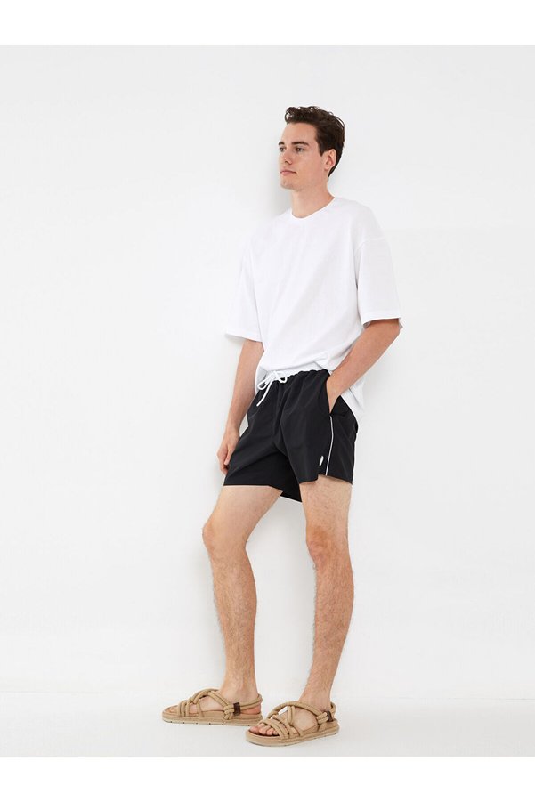 LC Waikiki Black Short Length Basic Men's Swim Shorts