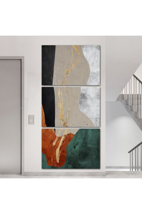 4gdran-Three abstract canvas paintings with a hidden wooden frame 1