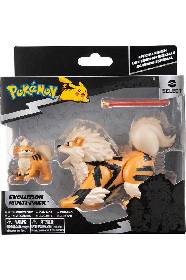Feyza Oyuncak-Pokemon Select Evolution Series - Growlithe and Arcanine Set of 2 Character Figures 1