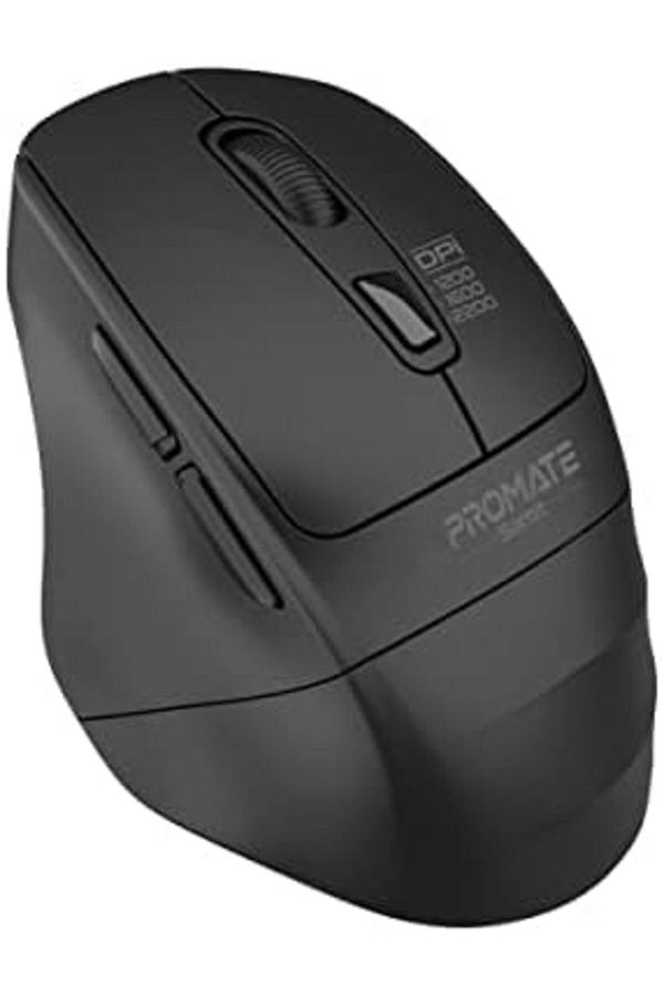 Promate-2200DPI Mouse, Premium Ergonomic 2.4GHz Cordless Silent Keys Mouse with Optical Sensor, DPI 1