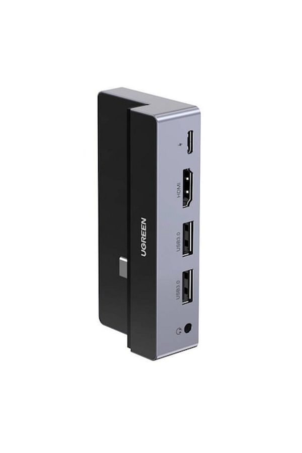 Ugreen-Adaptor HUB aluminiu 5-in-1 UGREEN CM317, USB-C - 2x USB 3.0, 1x USB-C, HDMI, 1x Mini Jack 3.5 mm, S 1