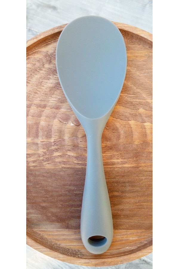 TARIK HOME-22.5cm Hard Tip Silicone Mixing Spoon, Rice Spoon Non-Stick Pan Non-Scratch 3 Color Options 1