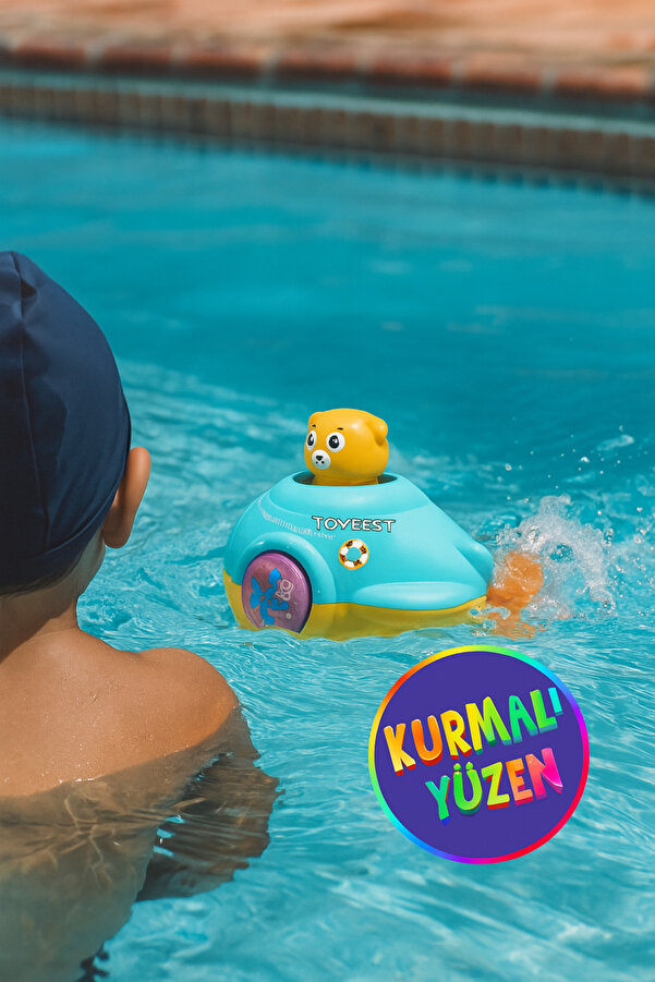 TOYFEST Kurmalı Kendiliğinden Banyo Küvet Havuz Deniz de Yüzen AyıcıK Submarine Denizaltı Oyuncak - Model 2