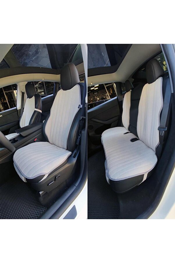 Bod Tesla Model Y Tay Tüyü Cepli Oto Koltuk Koruyucu Kılıf Iyon Serisi Gri 2020-2024