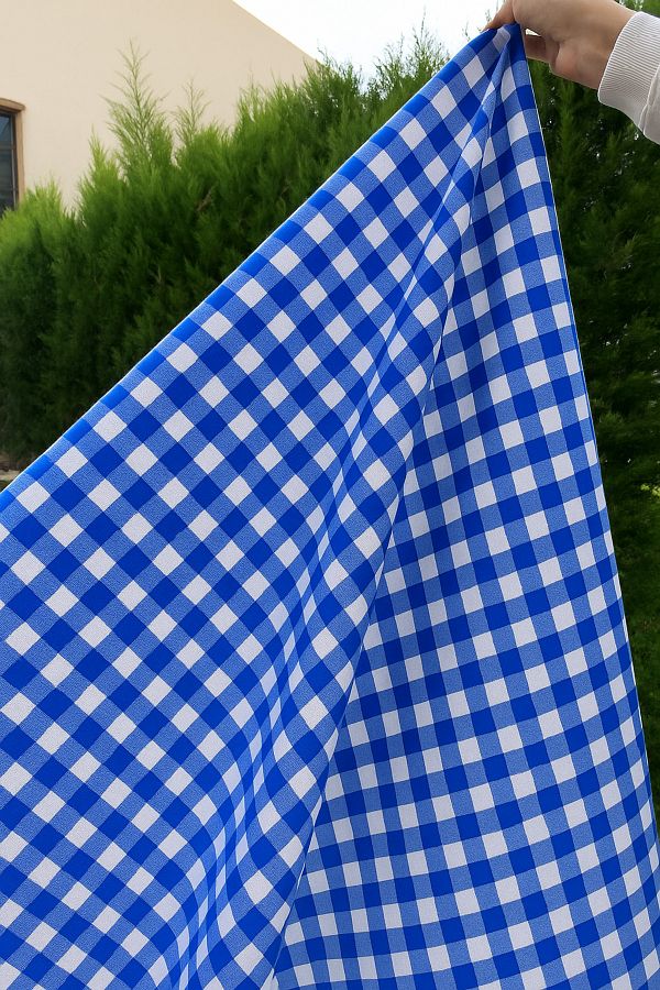 AfgTech-Piti Checkered Table Cloth, Picnic Blanket, Multi-Purpose Blanket 1
