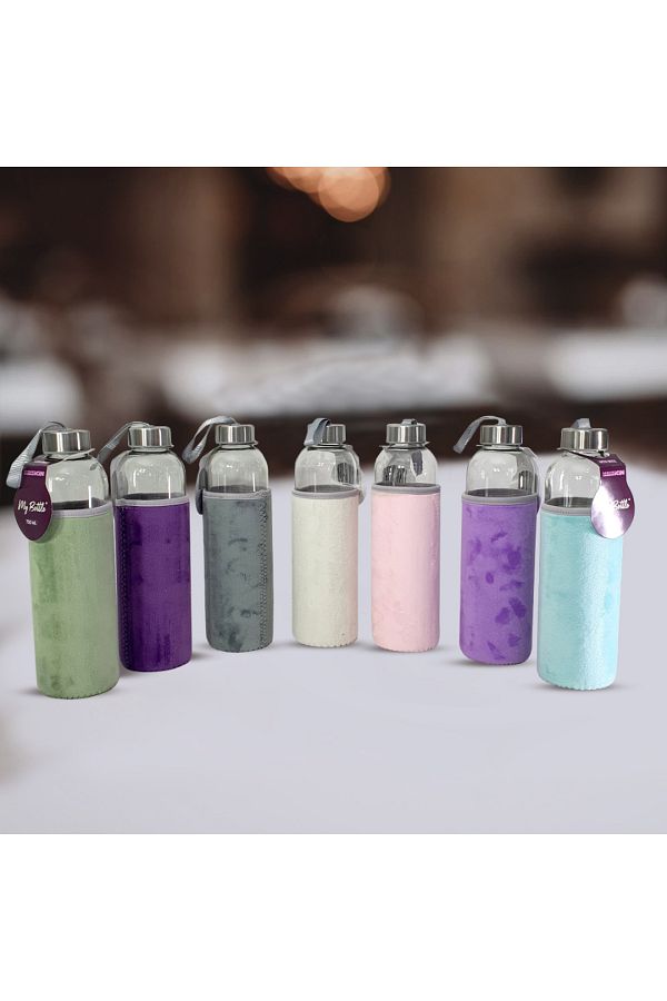 Hediye Kesesi-Plush Covered Glass Flask 750 Ml 1