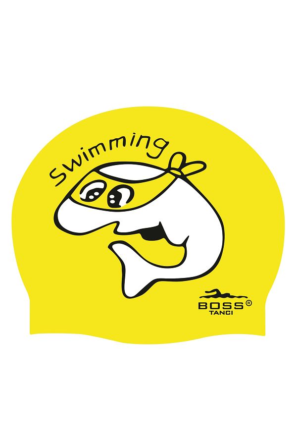 bostancı-Silicone Cap Fish Printed Swimmer Pool and Sea Cap 1