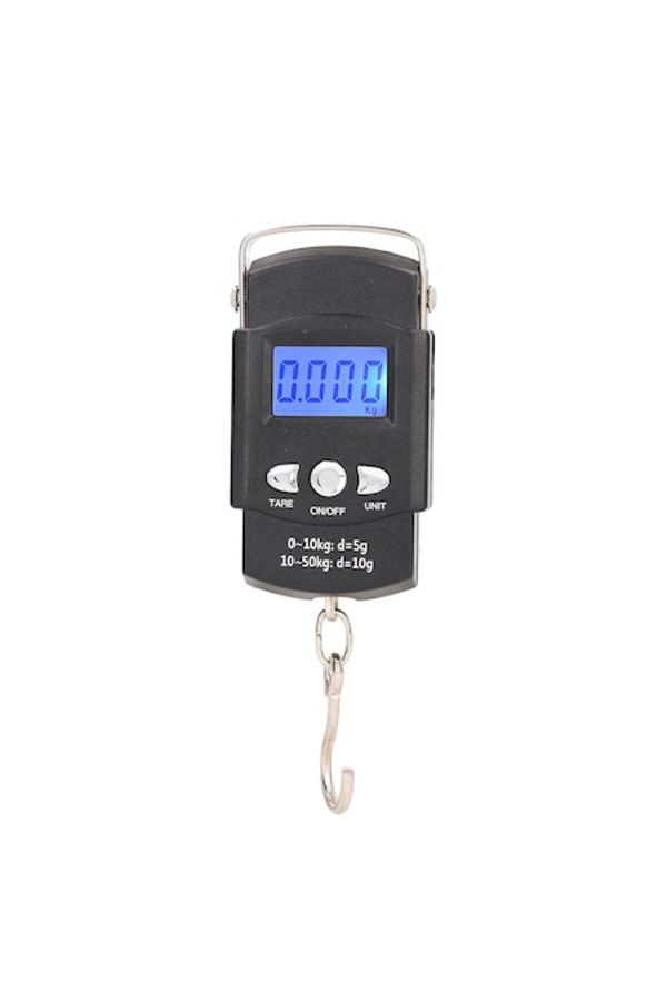 Mmgoqqt-Electronic Scale with Hook LCD Digital Fishing Hanging 50kg with Hidden 1m Measuring Tape 1